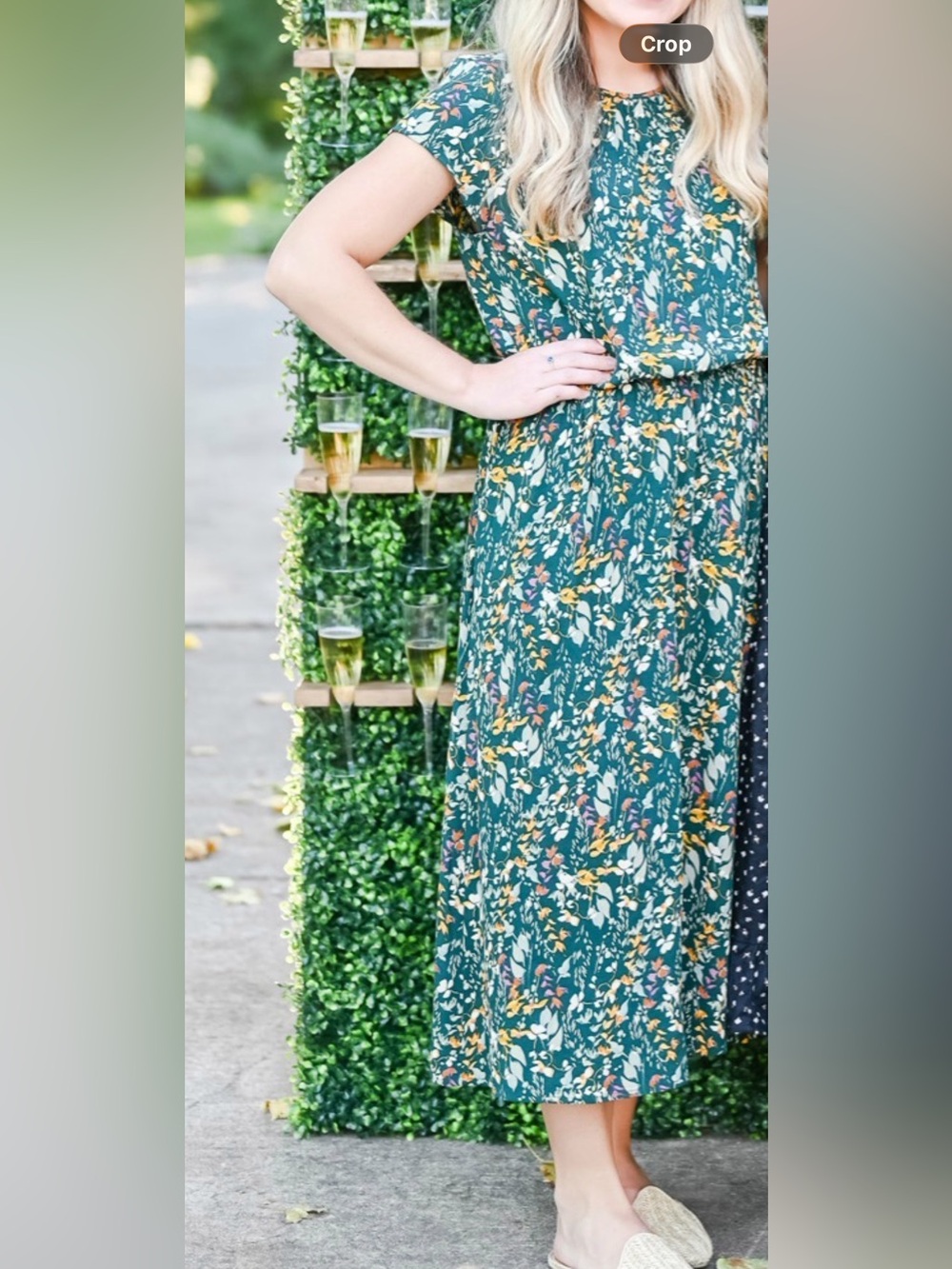 Floral Short-Sleeve Midi Dress